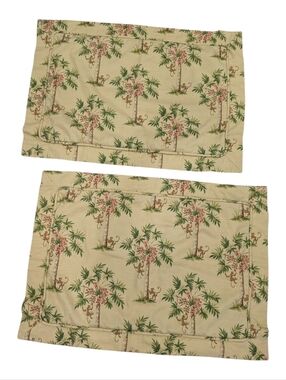 VTG P Kaufman Monkey Trees Palm Springs Custom Standard Pillow Shams Set of 2